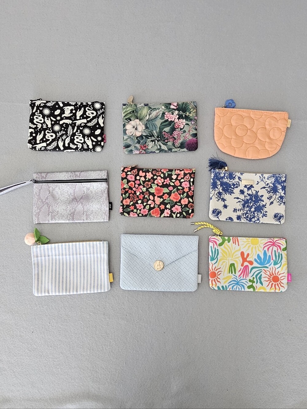 ipsy Cosmetic bags Bundle Of 9 Bags
